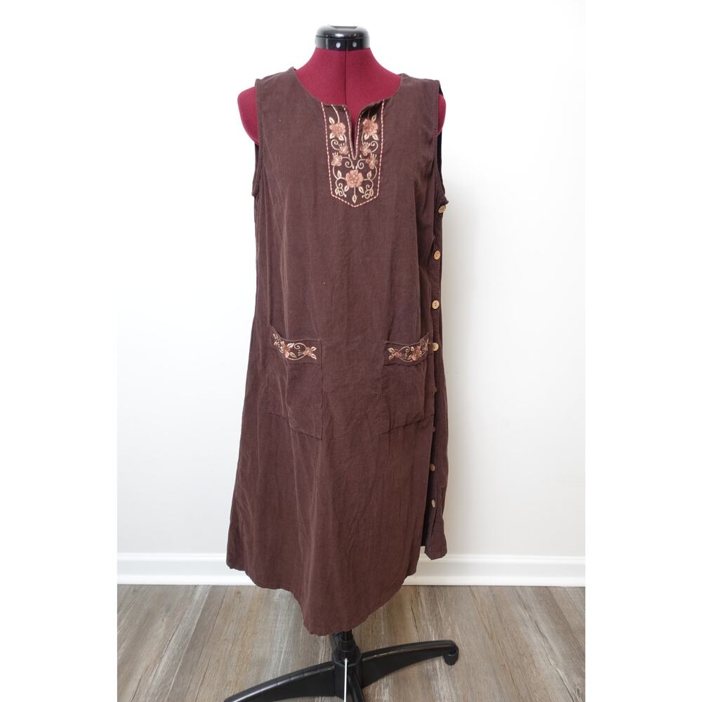 Boho Artisan Brown Summer Dress Size Medium